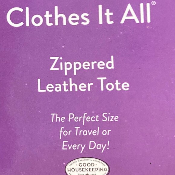 Zippered Leather Camel Color Tote Bag by JM New York - Picture 15 of 16